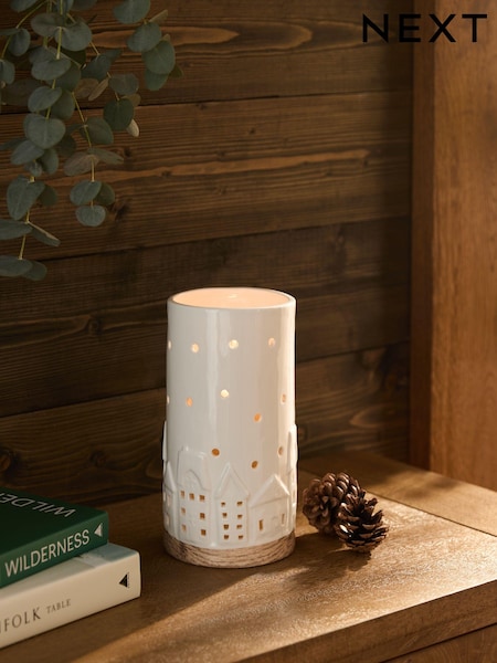 Natural Ceramic House Hurricane Candle Holder (Q94892) | €35