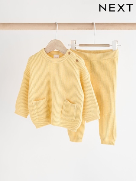 Yellow Knitted Baby Jumper & Leggings Set (0mths-2yrs) (Q94942) | €24 - €26