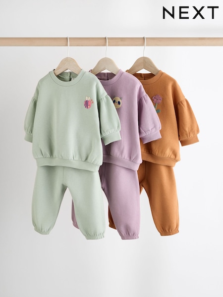 Purple/Green/Orange Character Baby Sweatshirt & Joggers Set 6 Pack (Q94948) | €16.50 - €17.50
