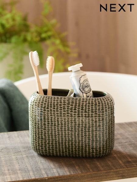 Green Pattern Toothbrush Tidy (Q95190) | €7