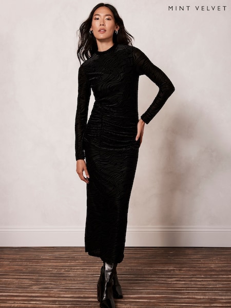 Mint Velvet Velvet Devoré Midi Dress (Q95295) | €42