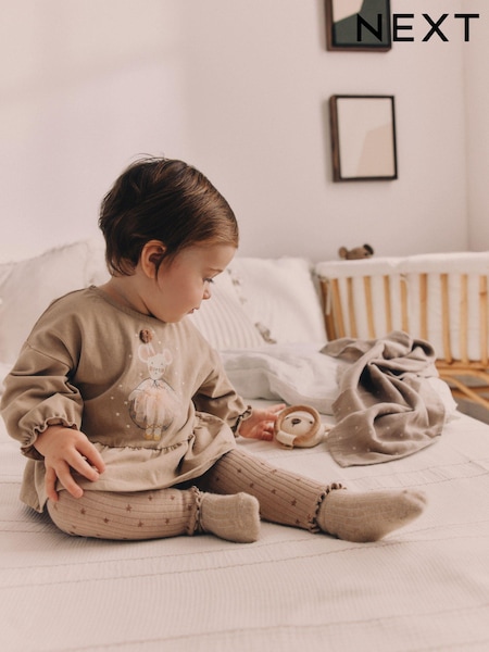 بني شوكولاه - باليرينا Mouse - Baby Long Sleeve Top And Leggings Set (Q95423) | ‏46 د.إ.‏ - ‏ 53‏ د.إ.