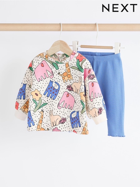 White/ Blue/ Multicolour Character Baby Long Sleeve Top And Leggings Set (Q95434) | €13 - €15