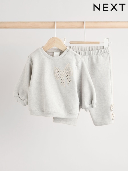 Grey/White Taping Baby Sweatshirt and Joggers Set (Q95464) | AED49 - AED53