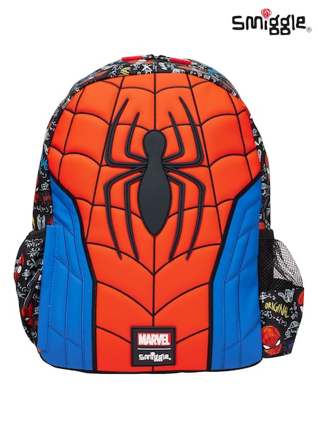 Smiggle Black Spider-Man Junior Character Hoodie Backpack (Q95643) | €49
