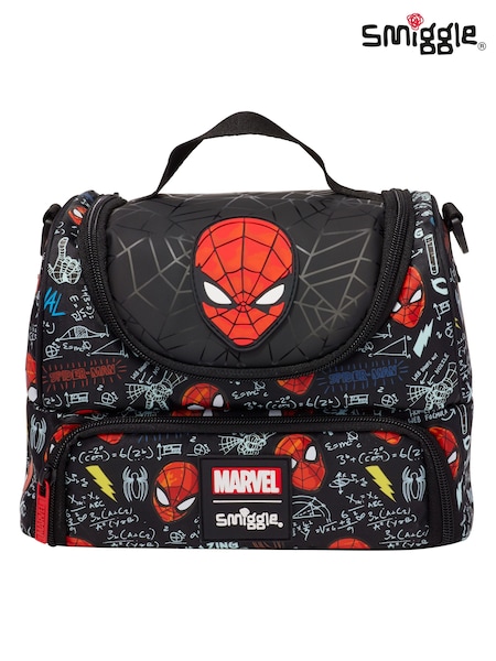 Smiggle Black Spider-Man Double Decker Lunchbox With Strap (Q95657) | €28