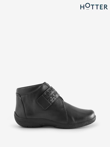 Hotter Black Standard Fit Daydream Touch-Fastening Boots (Q95684) | €73