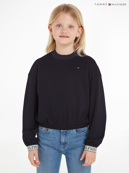 Tommy Hilfiger Blue Monotype Tape Sweatshirt (Q95816) | AED160 - AED189