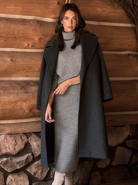 Forever New Grey Priya Wrap Coat (Q95868) | €89