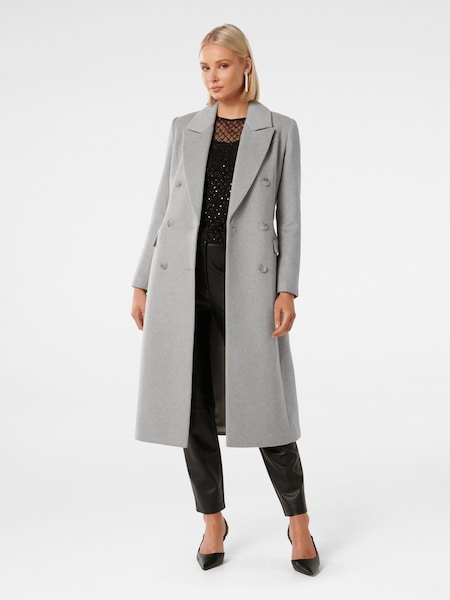 Forever New Grey Charlotte Wrap Coat (Q95876) | €89