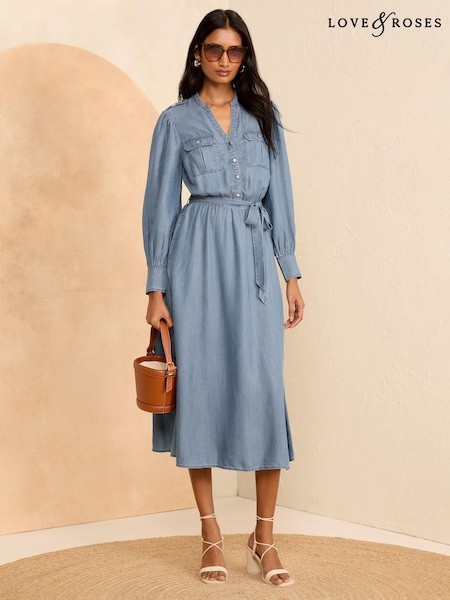 Love & Roses TENCEL™ Utility Belted Midi Dress (Q95928) | €90