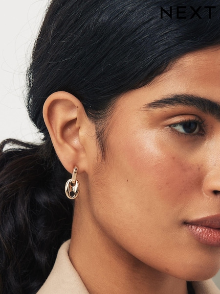 Gold Tone Chain Link Drop Earring Made with Recycled Zinc (Q96010) | €5.50