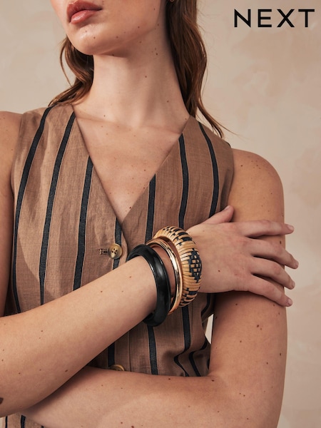 Black/Natural Raffia Bangles Pack (Q96161) | € 10