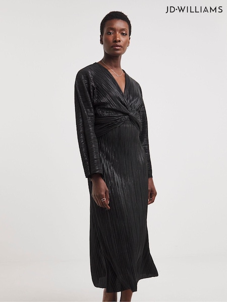 JD Williams Black Wetlook Twist Front Dress (Q96369) | €17.50