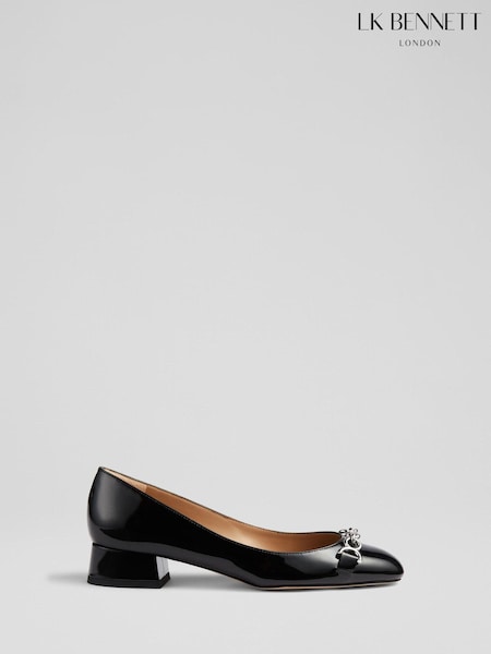 LK Bennett Black Blakely Patent Snaffle Pumps (Q96380) | 690 QAR