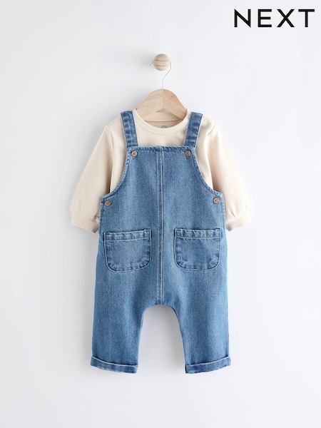 Синий - Baby Denim Dungarees And Bodysuit Set (0mths-2yrs) (Q96677) | 12 060 тг - 13 400 тг