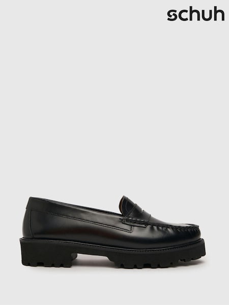 Schuh Lionel Chunky Leather Black Loafers (Q96732) | AED174