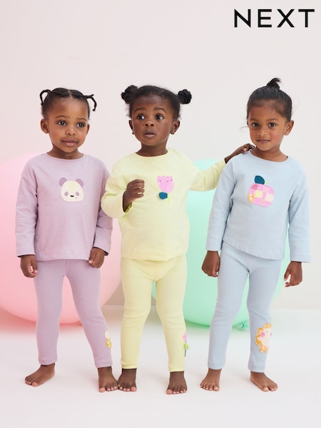 Vijolična/rumena/modra Character - 100% Cotton Legging Pyjamas 3 Pack (9mths-10yrs) (Q96771) | € 22 - € 27