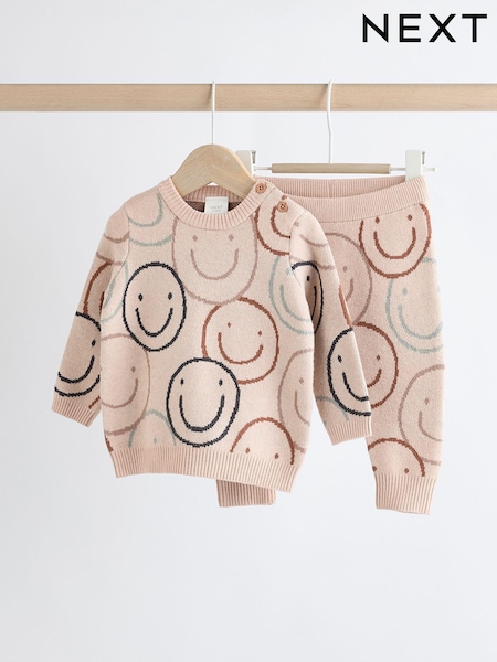 Neutral Print Baby Knitted Top and Leggings Set (0mths-2yrs) (Q96791) | €27 - €30