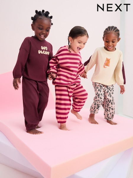 Preppy Character 3 Pack Jogger 100% Cotton Pyjamas (9mths-8yrs) (Q96812) | 100 QAR - 121 QAR