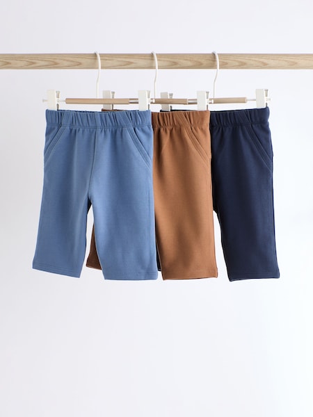 Navy/Brown Baby Joggers 3 Pack (Q96848) | kr161 - kr182