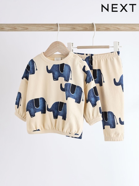 Blue Elephant Baby 100% Cotton Sweatshirt and Joggers Set (Q96885) | €7 - €8
