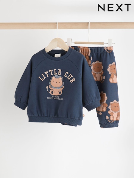 Navy Lion Baby Sweatshirt and Joggers Set (Q96920) | $45 - $52