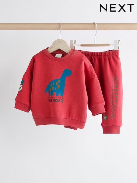 Red Dino Baby Sweatshirt and Joggers Set (Q96922) | AED46 - AED53