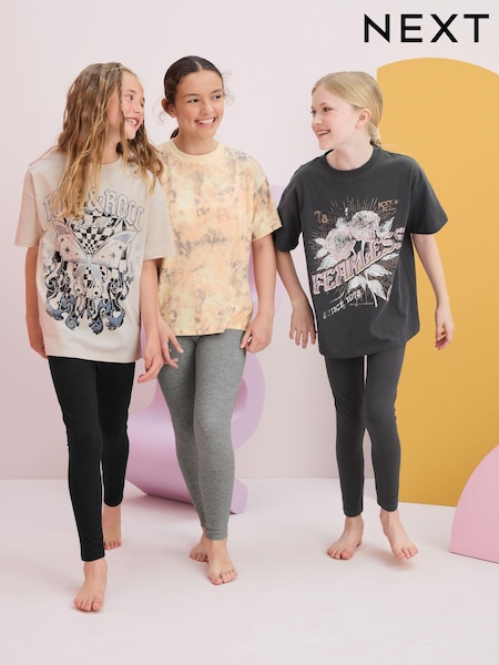 3 Pack 100% Cotton Legging Pyjamas (3-16yrs) (Q96929) | € 26 - € 32