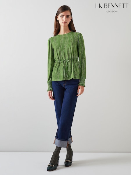 LK Bennett Ellie Chain Print Drawstring Top (Q96971) | 622 LEI