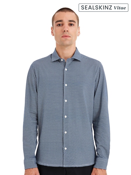 Marineblau/blau - SEALSKINZ Hempnall Hemd mit Blitzmuster (Q96972) | 95 €