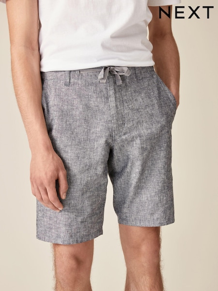 Grey Linen Viscose Shorts (Q97118) | €6