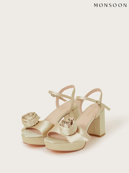 Monsoon Gold Rosette Platform Heels (Q97126) | €51