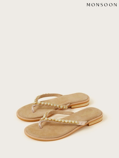 Monsoon Gold Easy Toe Post Sandals (Q97131) | €13