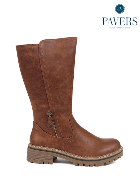 Pavers Brown Pavers Casual Long Black Boots (Q97202) | AED160