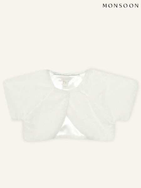 Monsoon White Faux Fur Shrug (Q97302) | 158 QAR - 178 QAR