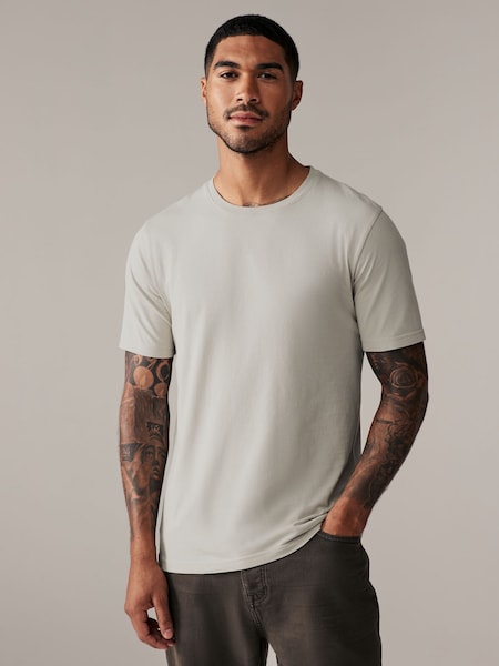 Neutral Slim Fit Essential Crew Neck Cotton T-Shirt (Q97393) | 40 QAR