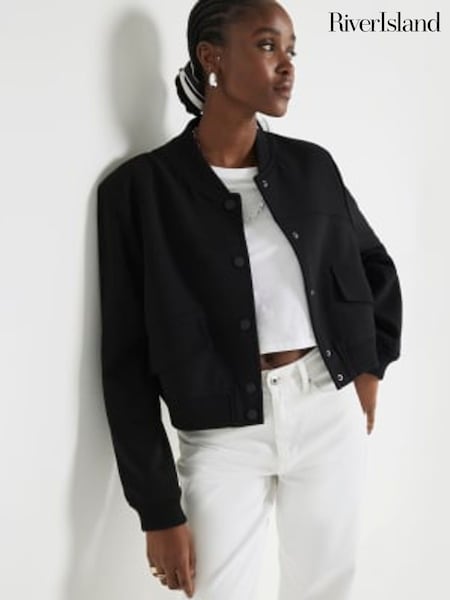 River Island Dark black Tailored Bomber Jacket (Q97423) | €38