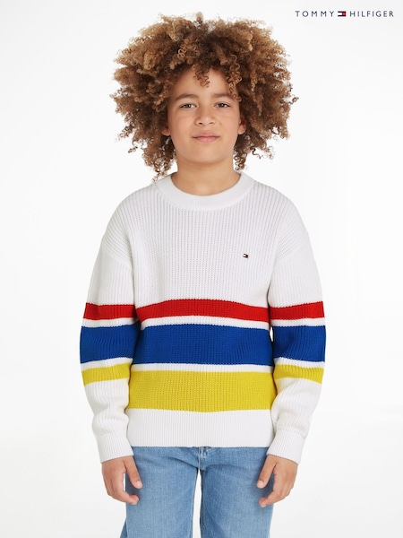Tommy Hilfiger White Bold Stripe Sweater (Q97568) | €36 - €43