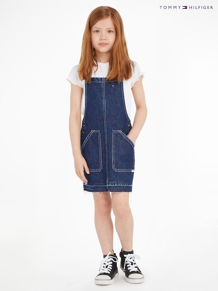 Tommy Hilfiger Blue Denim 100% Cotton Dungarees Dress (Q97590) | 173 QAR - 198 QAR