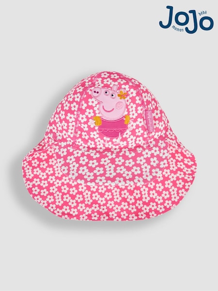 JoJo Maman Bébé Pink Peppa Pig UPF 50 Sun Protection Hat (Q97761) | €24