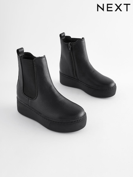 Black Chunky Wedge Chelsea Boots (Q97830) | R$ 345 - R$ 410