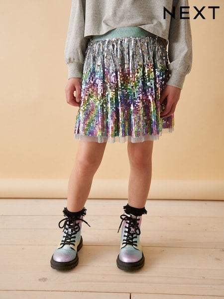 Rainbow Metallic Standard Fit (F) Warm Lined Lace-Up Ankle Boots (Q97836) | AED106 - AED131