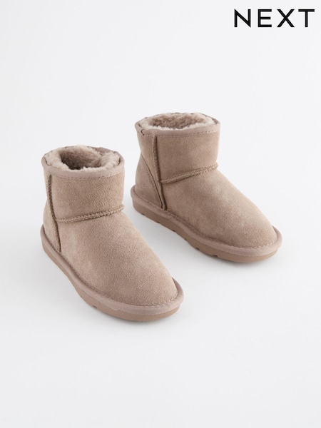Neutral Grey Suede Pull On Boots (Q97857) | €33 - €42