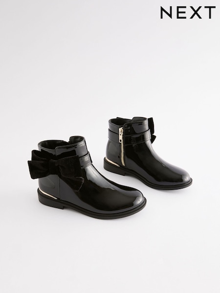 Black Bow Ankle Boots (Q97877) | €30 - €37