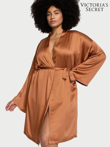 Victoria's Secret Caramel Brown Satin Midi Robe (Q97974) | €33