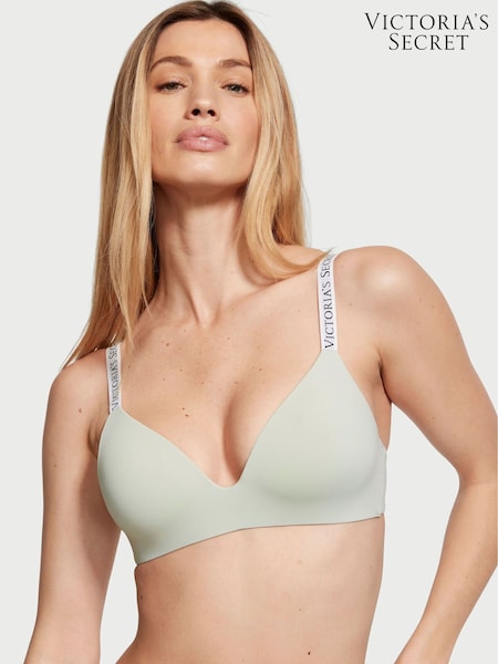 Victoria's Secret Pale Sky Grey Logo Non Wired Lightly Lined Bra (Q97997) | €15.50