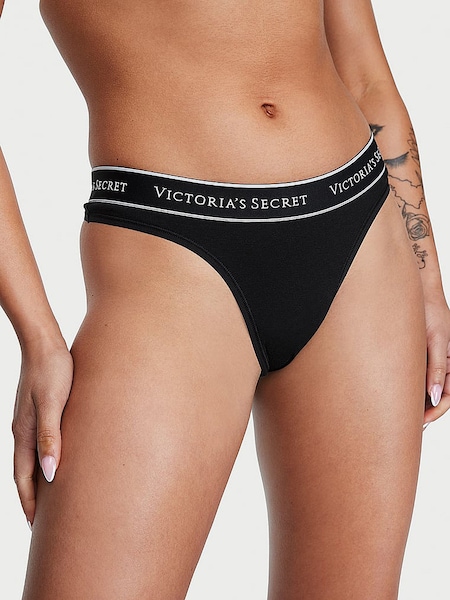 Victoria's Secret Pure Black Thong Knickers (Q98063) | €10.50