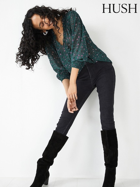 Hush Green Emilie V-Neck Blouse (Q98273) | €41.50