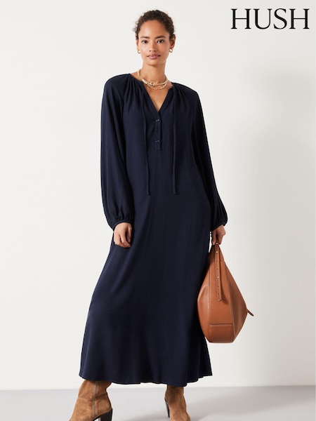 Hush Blue Leilani Gathered Midi Dress (Q98306) | €56